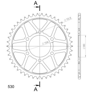 Corona Supersprox acero Kawasaki 530 x 46