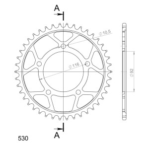 Corona Supersprox acero Kawasaki 530 x 42