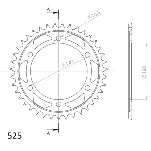 Corona Supersprox acero Kawasaki 525 x 40