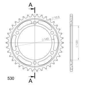 Corona Supersprox acero Kawasaki - Suzuki 530 x 38