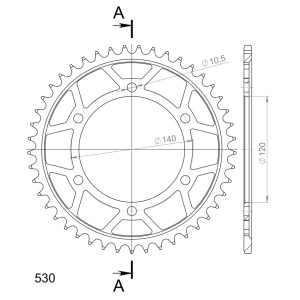 Corona Supersprox acero Kawasaki - Suzuki 530 x 45