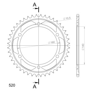 Corona Supersprox acero Kawasaki 530 x 44