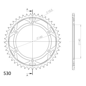 Corona Supersprox acero Kawasaki 530 x 45
