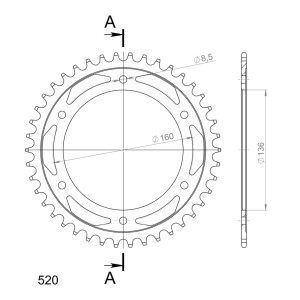 Corona Supersprox acero Aprilia - BMW 520 x 42