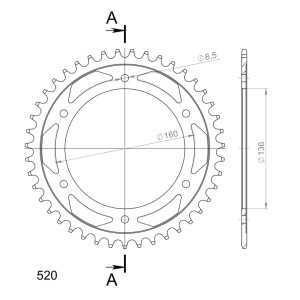 Corona Supersprox acero Aprilia - BMW 520 x 43