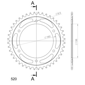 Corona Supersprox acero Aprilia 520 x 44