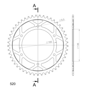Corona Supersprox acero Aprilia - BMW 520 x 49