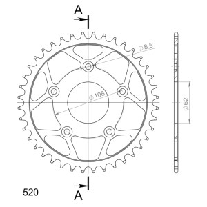 Corona Supersprox acero Aprilia - Cagiva 520 x 40