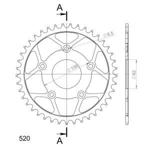 Corona Supersprox acero Aprilia - Cagiva 520 x 41