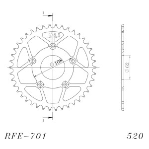 Corona Supersprox acero Aprilia - Cagiva 520 x 43