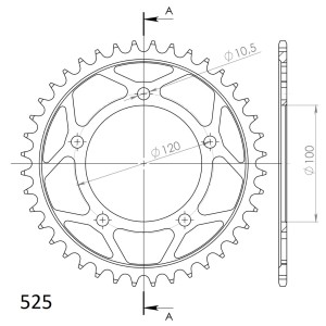 Corona Supersprox acero Aprilia 525 x 40
