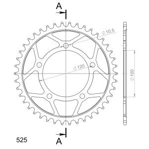 Corona Supersprox acero Aprilia 525 x 42