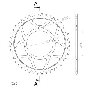 Corona Supersprox acero Aprilia 525 x 44