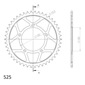 Corona Supersprox acero Aprilia 525 x 46