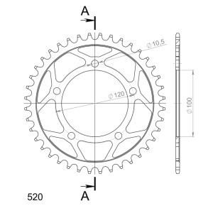 Corona Supersprox acero Aprilia 520 x 40