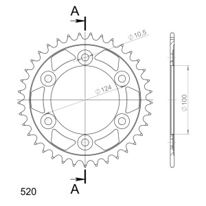 Corona Supersprox acero Ducati 520 x 37