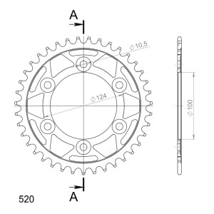 Corona Supersprox acero Ducati 520 x 39