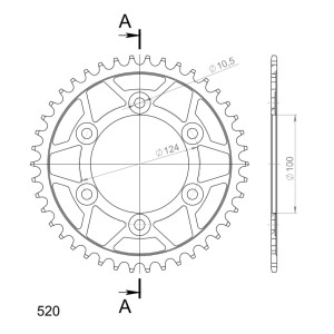 Corona Supersprox acero Ducati 520 x 42