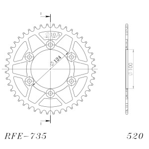 Corona Supersprox acero Ducati 520 x 44