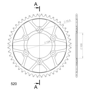 Corona Supersprox acero Ducati 520 x 48