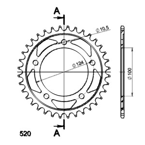 Corona Supersprox acero Ducati 525 x 36