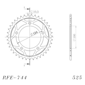 Corona Supersprox acero Ducati 525 x 39