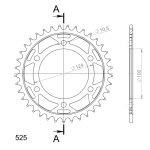 Corona Supersprox acero Ducati 525 x 37