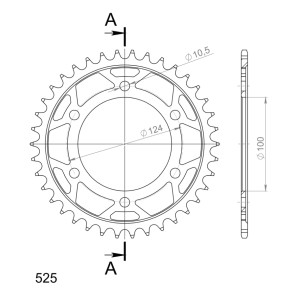 Corona Supersprox acero Ducati 525 x 38