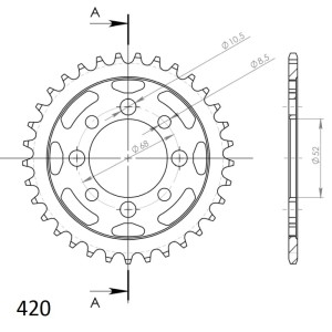Corona Supersprox acero Kawasaki - Suzuki 420 x 33