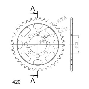 Corona Supersprox acero Kawasaki - Suzuki 420 x 37