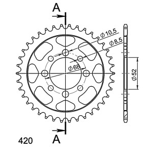 Corona Supersprox acero Kawasaki 420 x 38
