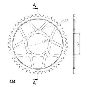 Corona Supersprox acero Suzuki 525 x 47