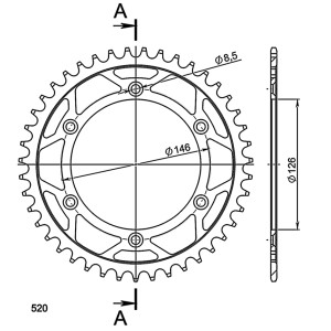 Corona Supersprox acero Suzuki 520 x 43