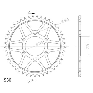 Corona Supersprox acero Suzuki 530 x 45