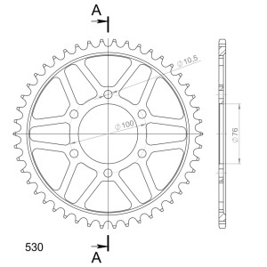 Corona Supersprox acero Suzuki 530 x 46