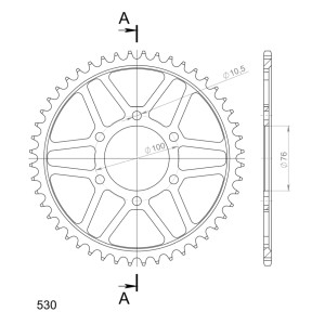 Corona Supersprox acero Suzuki 530 x 48