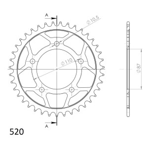 Corona Supersprox acero Suzuki 520 x 39