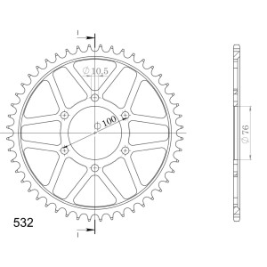 Corona Supersprox acero Suzuki 532 x 48