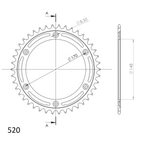 Corona Supersprox acero Suzuki 520 x 42