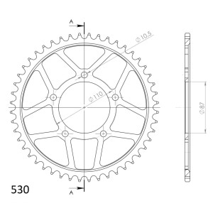 Corona Supersprox acero Suzuki 530 x 48