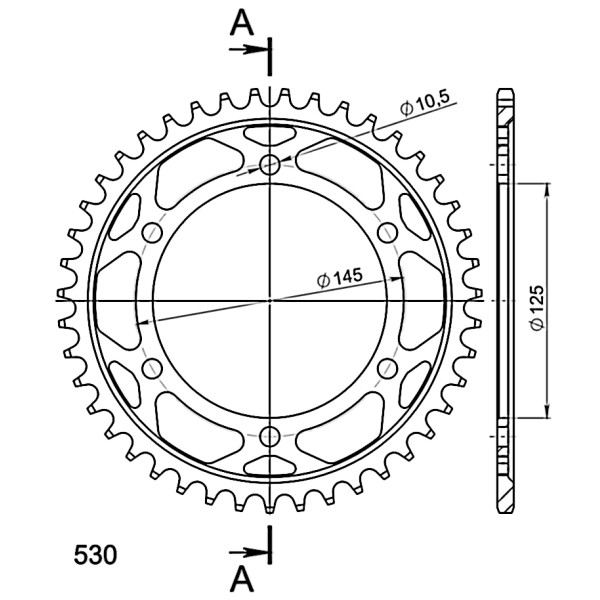 Corona Supersprox acero Yamaha 530 x 43
