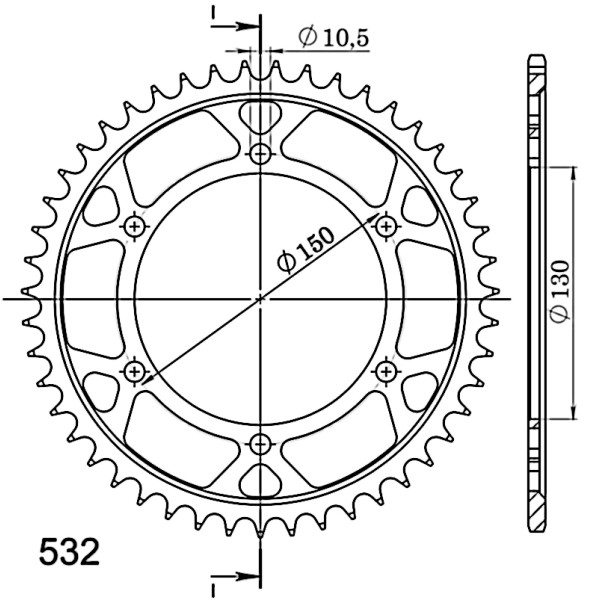Corona Supersprox acero Yamaha 532 x 47