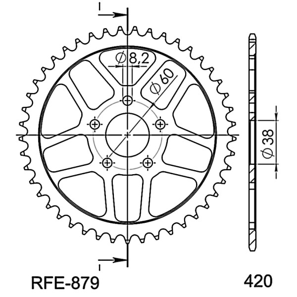 Corona Supersprox acero Rieju 420 x 44
