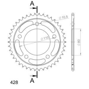 Corona Supersprox acero Kymco 428 x 42