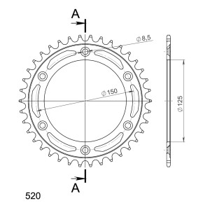 Corona Supersprox acero KTM 520 x 38