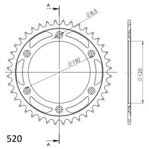 Corona Supersprox acero KTM 520 x 40