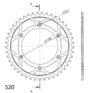 Corona Supersprox acero KTM 520 x 45