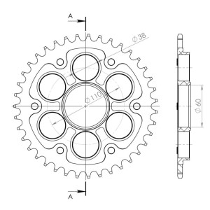 Corona Supersprox Stealth Roja Ducati 525 X 39