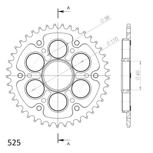 Corona Supersprox Stealth negra 525 Ducati x 41