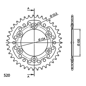 Corona Supersprox Stealth Negra Ducati 520 x 40